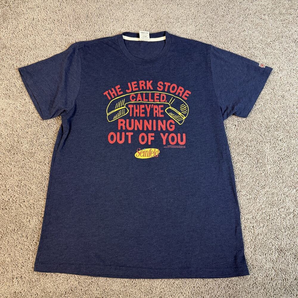Seinfeld Homage Shirt Mens Large Blue The Jerk Store Graphic Tee Funny Quote